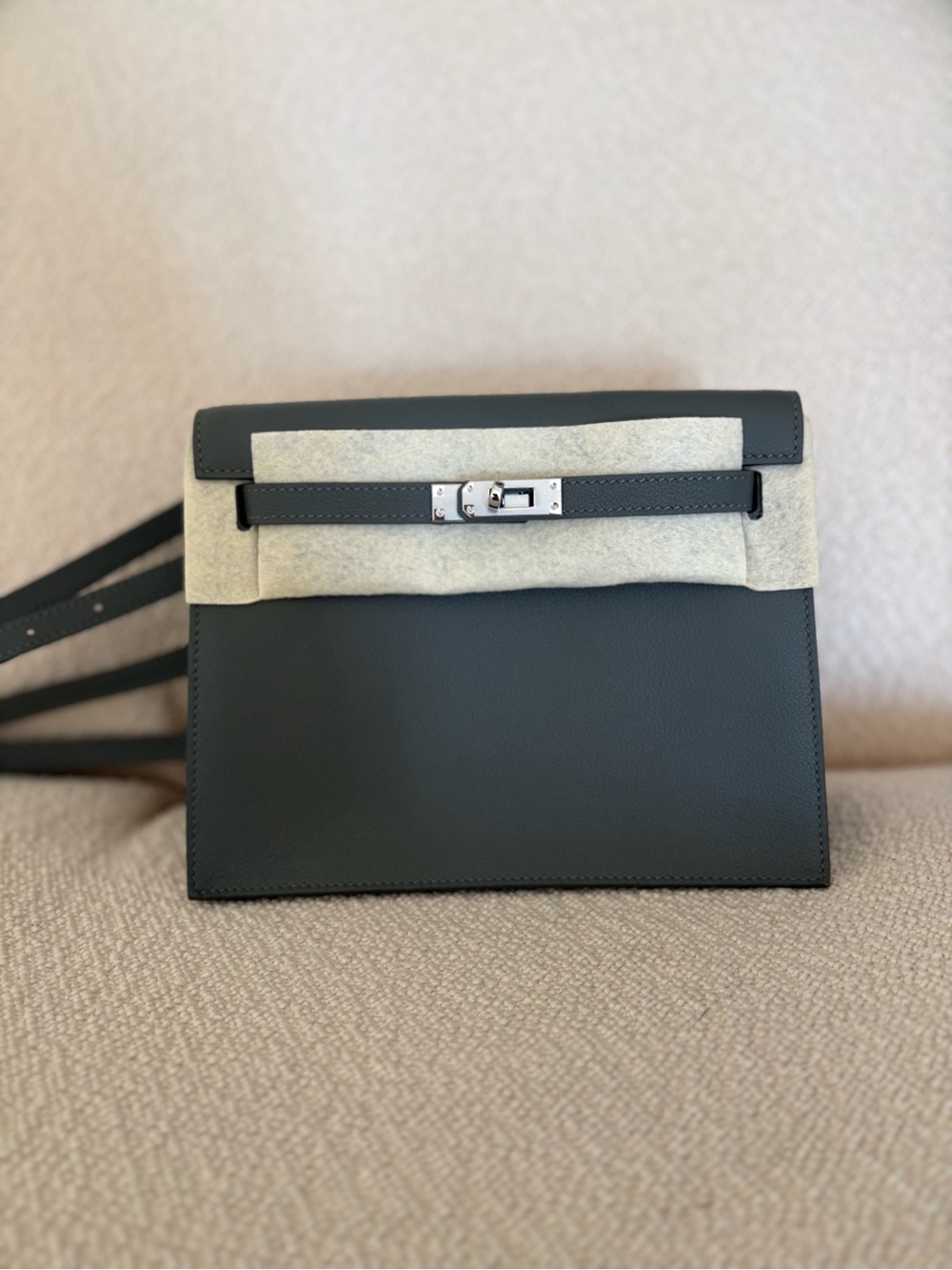 Kelly Dance Styled bag in Vert Amande evercolor leather silver hardware